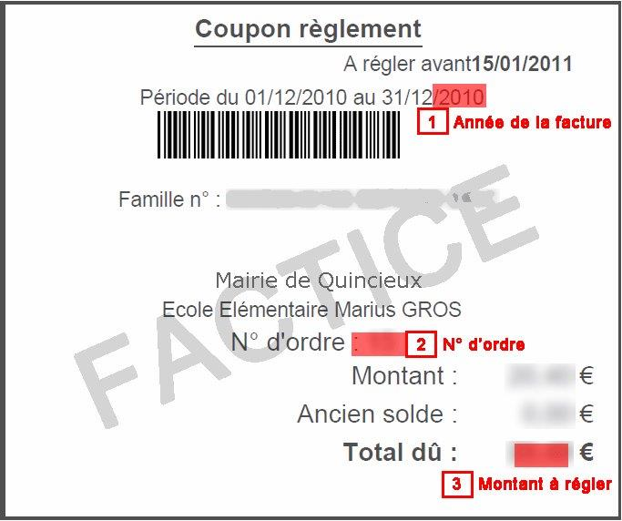 Exemple de facture pour localiser les informations &agrave; saisir ci-dessus